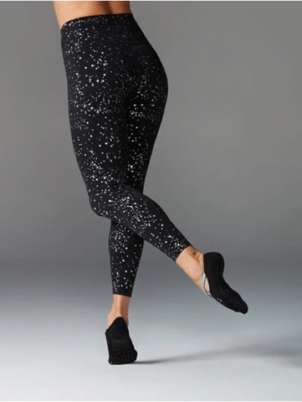 TaviSculpt® High Waisted 7/8 Leggings in Ebony Silver and Gold Glimmer - Picture 10 of 11
